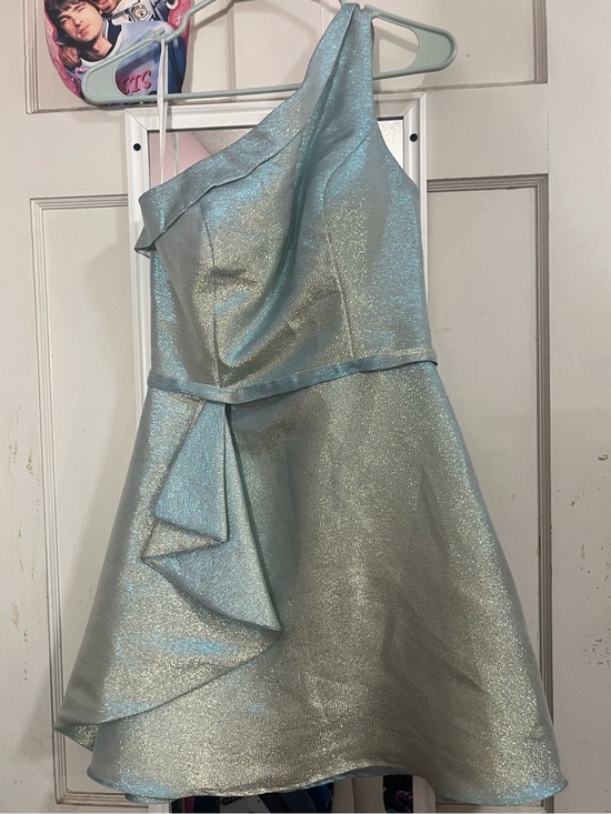 Ieena For Mac Duggal Dresses & Skirts - One-Shoulder Iridescent Blue Party Dress